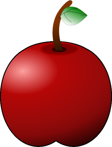 Glossy apple garis seni vektor grafis