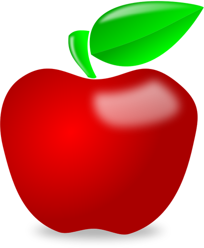 Imagini de vector lucios apple roşu la faţa locului