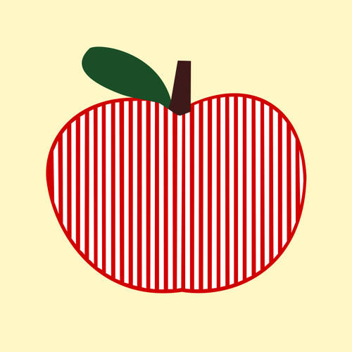 Clip-art vector da apple simétrico listrado