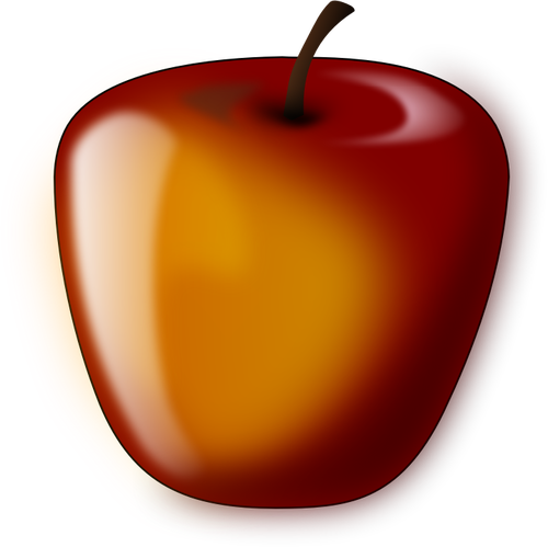 एक चमकदार सेब के वेक्टर चित्रण