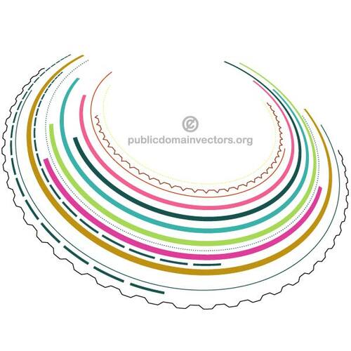 Clip-art de linhas coloridas, formando a forma circular
