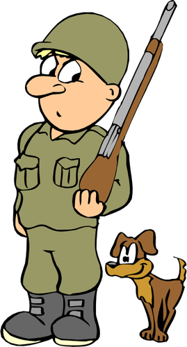 Soldat mit Hund