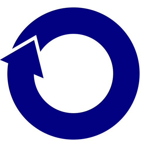 Blå cirkel pilen