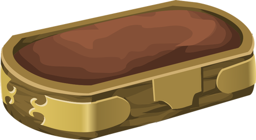 Imagem vetorial de recipiente de terra marrom com a decoração do ouro