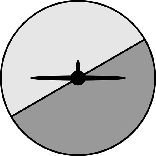 Künstlicher Horizont und Flugzeug-silhouette