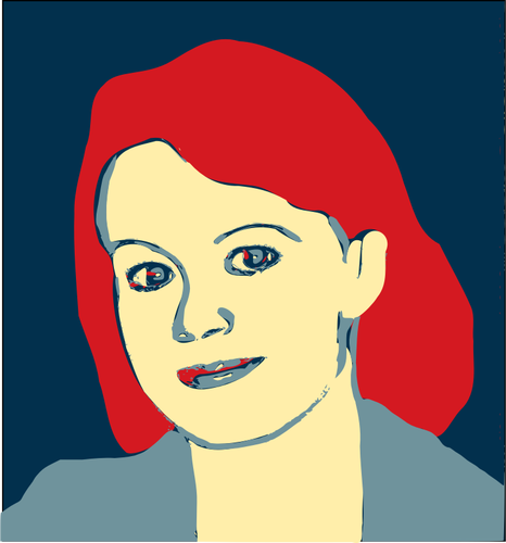 Vector clip art of red-haired female