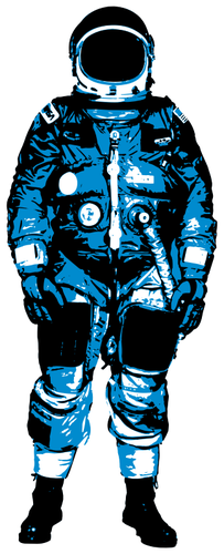 宇航员在蓝色的太空服矢量图像