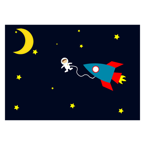 Astronautas en caminata espacial de dibujos animados vector de la imagen