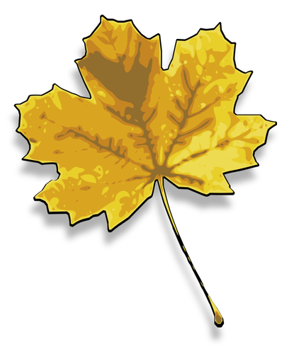 Imagem de vetor fotorrealista maple amarelo folha
