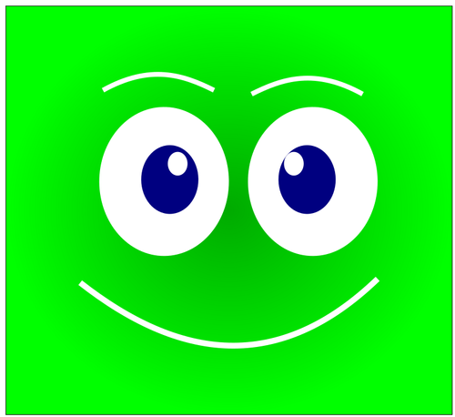Ilustración de vector de cara verde sonriente avatar