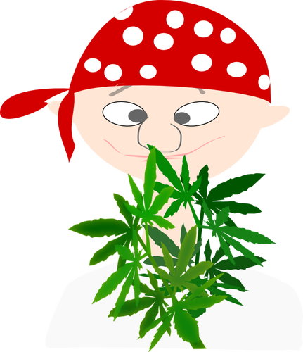 Vector afbeelding van marihuana gebruiker avatar