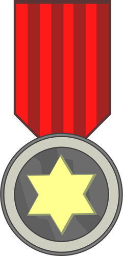 Vector miniaturi de Medalia premiu stele pe panglica roşie