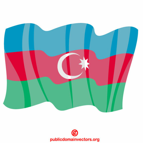 Aserbajdsjan vifter med flagg