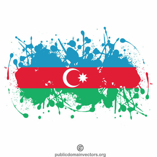 Aserbaidschan Flagge Tintenspritzer