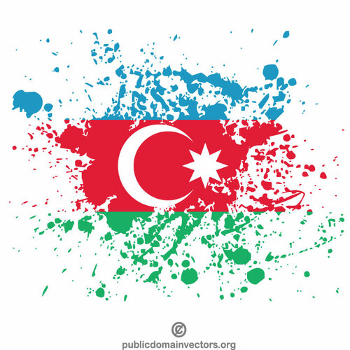 Azerbaigian bandiera inchiostro grunge