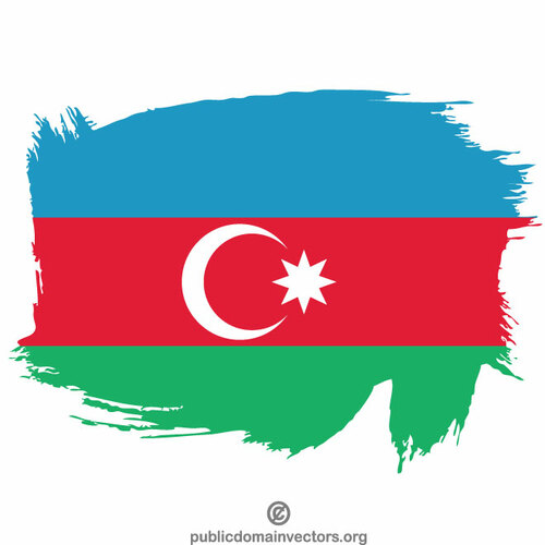 Ázerbájdžánská vlajka namalovaná