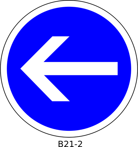 Vänster riktning endast trafik ordning tecken vektorgrafik