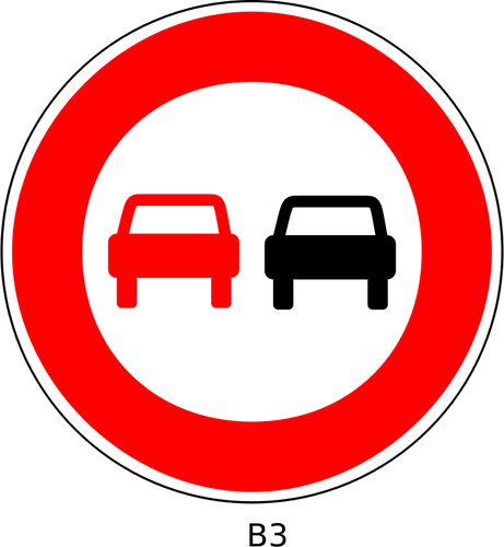 "No overtaking" traffic sign