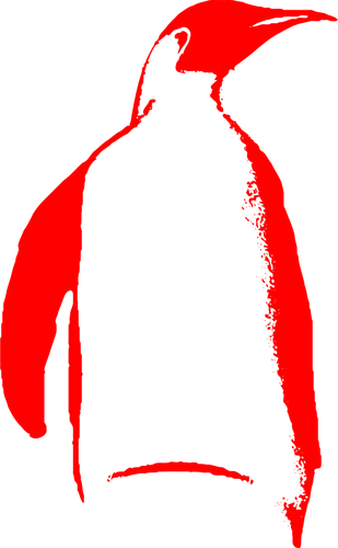 Immagine vettoriale di contorno rosso tux