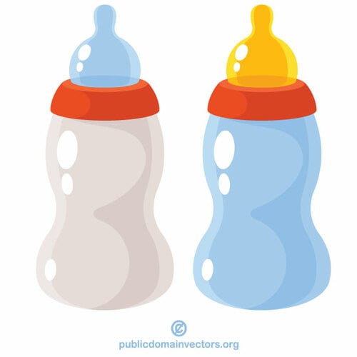 De flessen van de baby