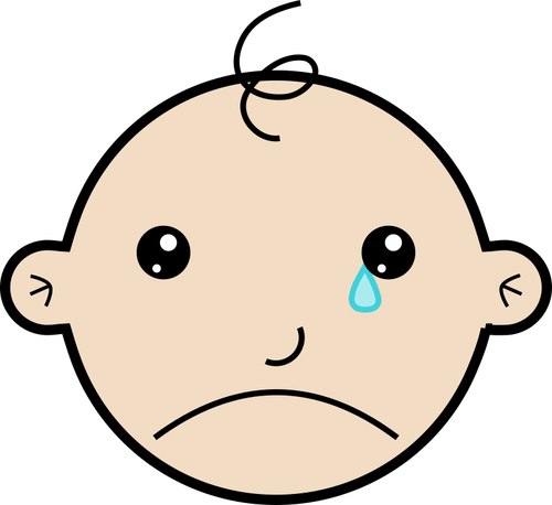 Illustration av ett gråtande barn