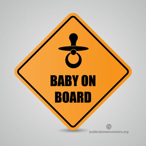 Baby on board vector sign
