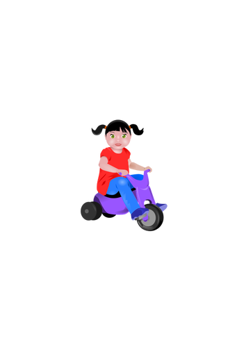 Menina em um triciclo