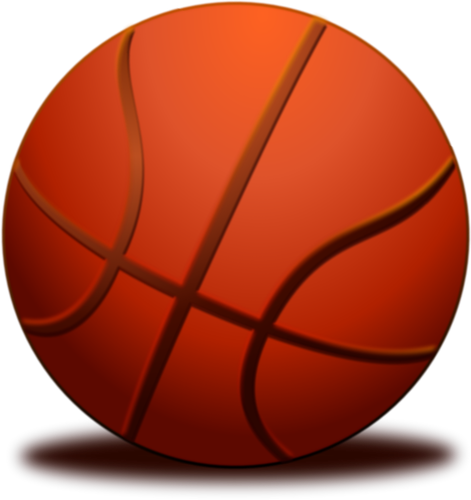 Pelota de baloncesto con una imagen vectorial de sombra
