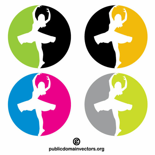 Concepto de logotipo de la escuela de ballet