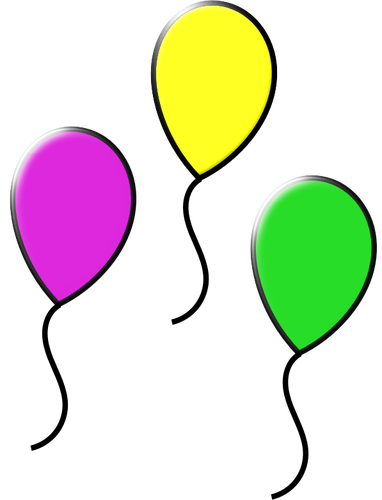 Üç kayan balonlar vektör çizim