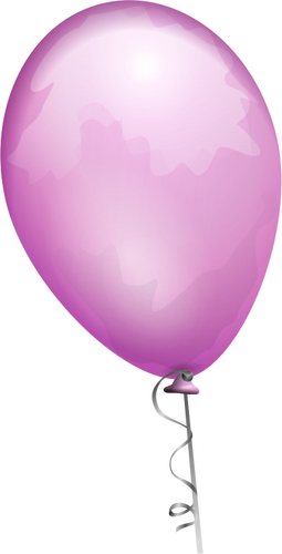 Vektor-Bild lila Ballon an einer verzierten Schnur