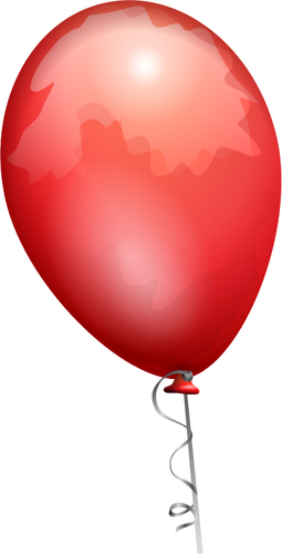 Vector drawing of red balloon on a decorated string