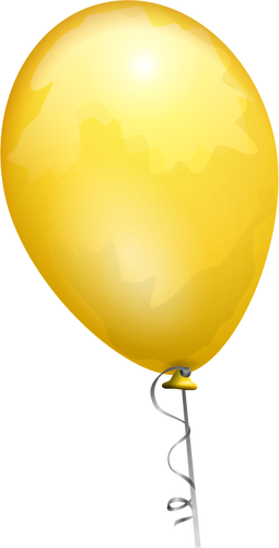 एक सजाया स्ट्रिंग पर पीले गुब्बारे के वेक्टर क्लिप आर्ट