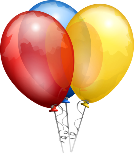 Ilustração em vetor de três balões de festa decorado
