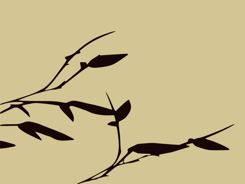 Bamboo leaves vector silhouette