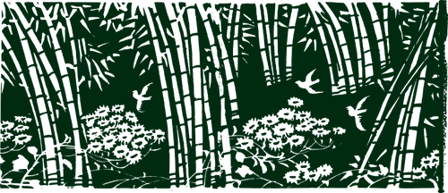 Pădure de bambus culoare desen