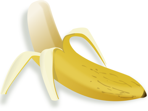 Dibujo de la mitad del vector banana pelada