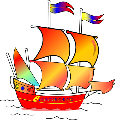 Kleurrijke zeilboot