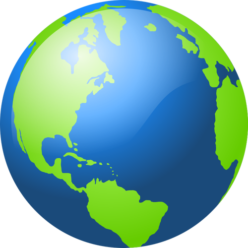 Noordelijk halfrond globe vectorillustratie