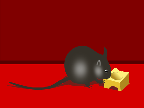 Mouse dengan keju vektor gambar