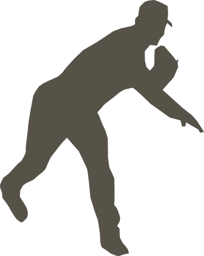 Grafica vettoriale silhouette del giocatore di baseball
