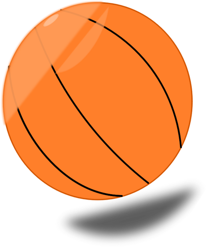 Pelota de baloncesto con gráficos vectoriales de sombra