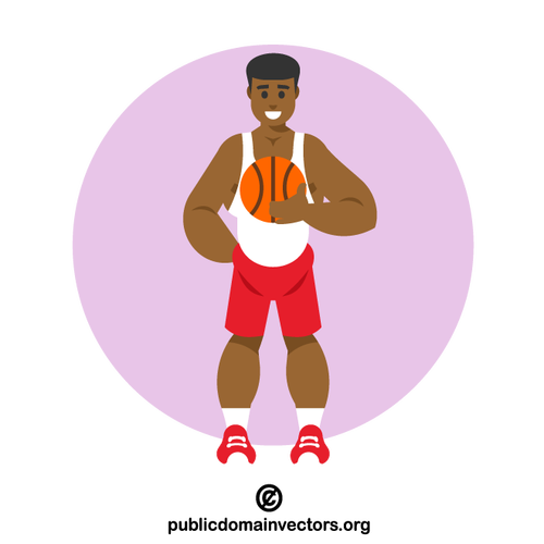 Joueur de basket-ball avec le ballon