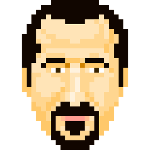 Ilustração em vetor de ícone de pixel homem barbudo