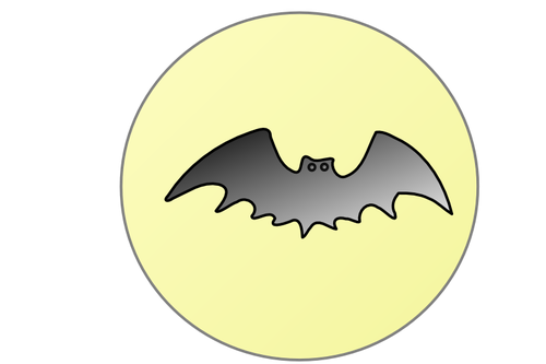 Bat peste luna plina de desen vector