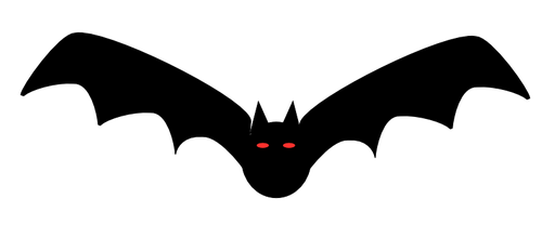 Fledermaus-Silhouette mit roten Augen-Vektor-ClipArt