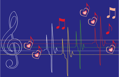 Müzikal hart beat vektör görüntü