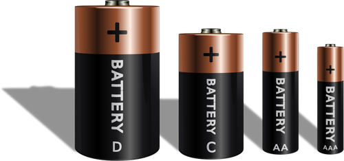 Baterai berbagai ukuran