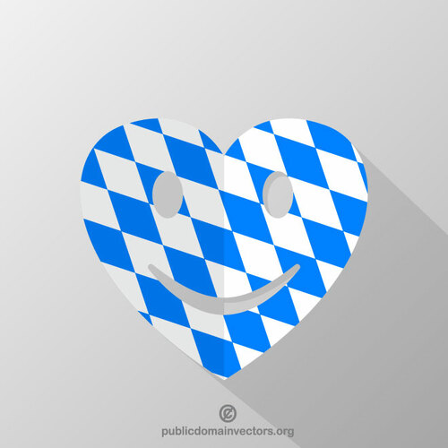 Inimă zâmbitoare cu steag bavarez