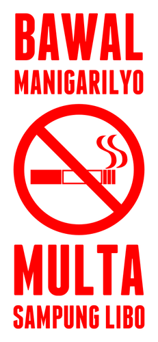 Filippinene No Smoking kvittere vektorgrafikk